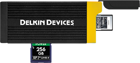 Delkin kortläsare CFexpress Typ A + SD USB-C/-A