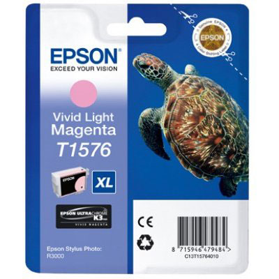 Epson T1576 Bläck Stylus Pro R3000 Photo Vivid Light Magenta 25,9ml