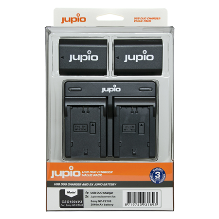 Jupio 2x NP-FZ100 + USB Dual Charger kit Sony