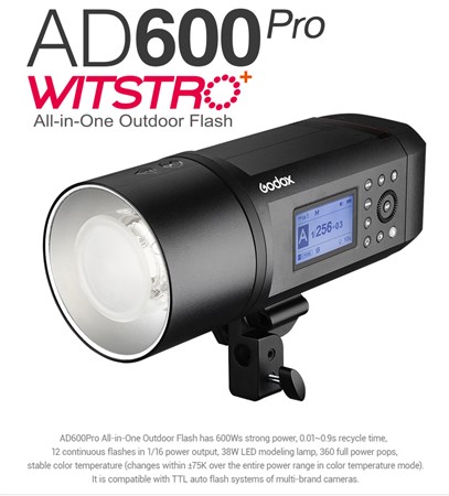 Godox Witstro AD600PRO TTL Batteri-studioblixt Bowens-fattning