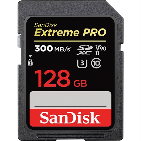 SanDisk SDXC Extreme Pro 128GB 300MB/s UHS-II V90