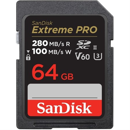 SanDisk SDXC Extreme Pro 64GB 280/100MB/s UHS-II V60