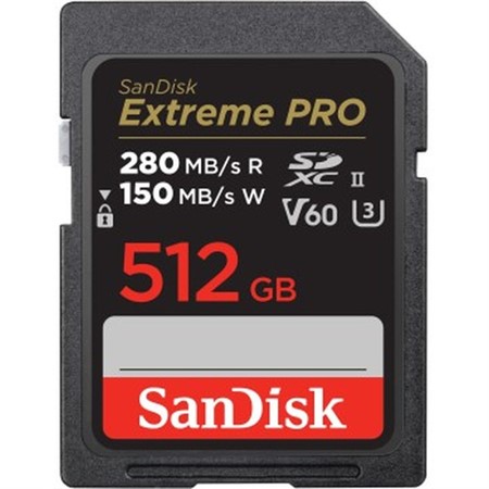 SanDisk SDXC Extreme Pro 512GB 280/150MB/s UHS-II V60