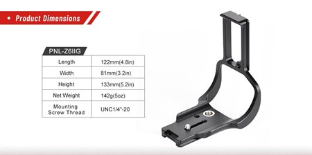 Sunwayfoto L-bracket för Nikon Z6II/Z7II + MB-N11-grepp