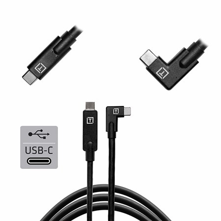 TetherPro USB-C vinklad till USB-C 4,6 meter svart