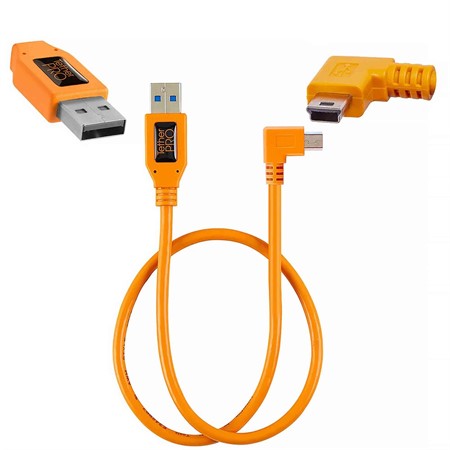 TetherPro USB 2.0-Mini-B 5-Pin Högervinklad Adapter 50 cm