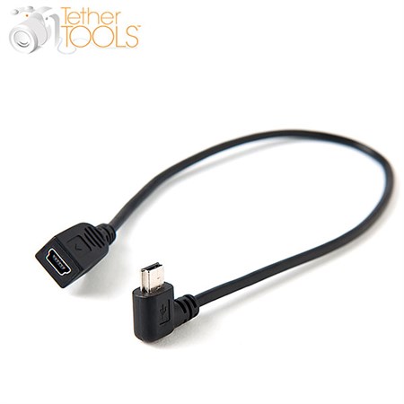 TetherPro USB A 2.0 to Mini B Right Angle Adapter 12cm sv