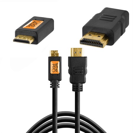 TetherPro 4K HDMI Mini to HDMI A 4,6m svart