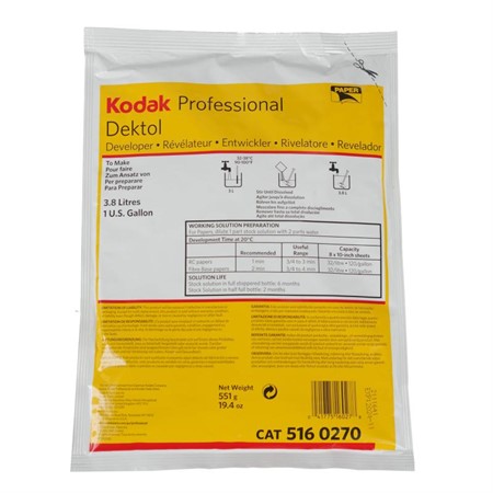 Kodak Dektol Pappersframkalllare Pulver ger 3,8 Liter